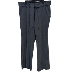 Lane Bryant Wide Leg Dress Pants Black/Blue Size 18 Tie Waist